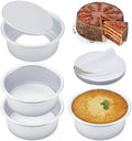 6 Inch Cake Pans Set of 4, Nonstick Aluminum Pans with 100 Parchment