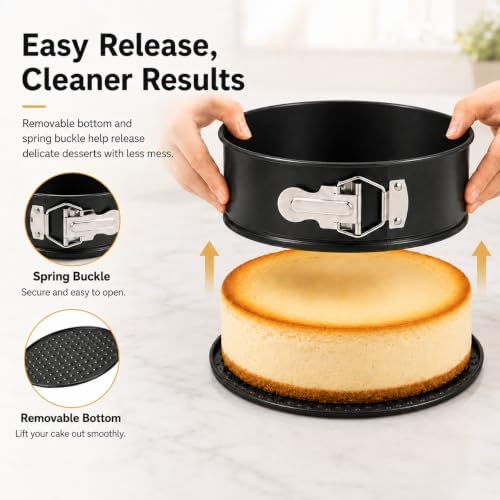 Zimtty 6 Inch Round Nonstick Springform Pans with Removable Bottom