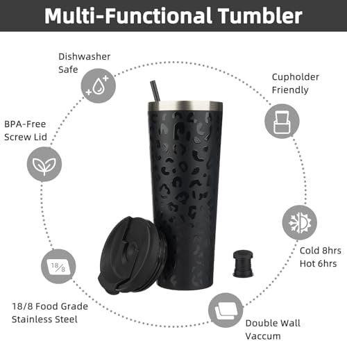 BJPKPK 26 oz Coffee Tumbler with Straw, Insulated Stainless Steel Cup