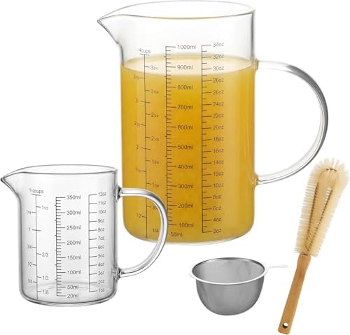 Glass Measuring Cup Set, 4-Cup/32oz (1000 ml) + 12oz (350 ml)