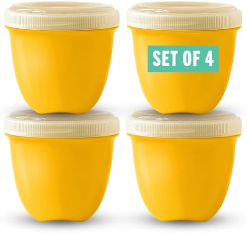 Preserve Mini Food Storage, Yellow, 8 oz., Set of 4