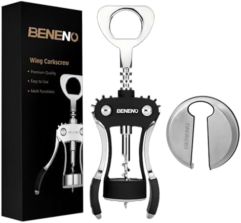 Beneno Wine Opener with Stainless Steel Wine Foil Cutter, Midnight
