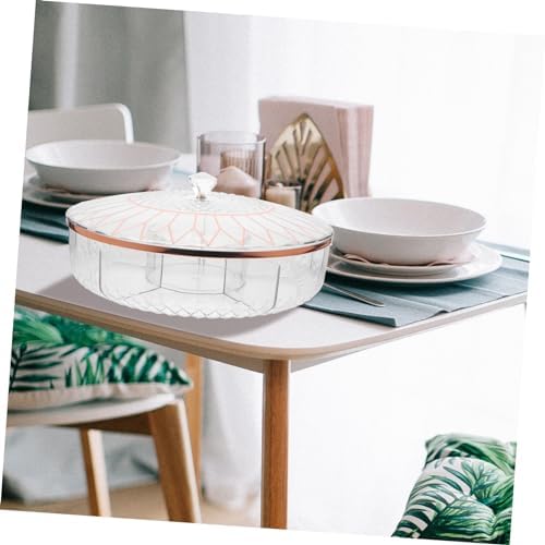 SECFOU Divided Snack Tray with Lid, Plastic Single Layer Organizer Box