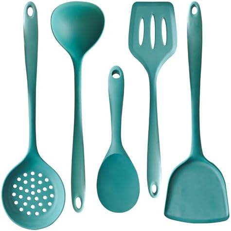 5-Piece Silicone Cooking Utensil Set, Food Grade Non-Stick Spatula and
