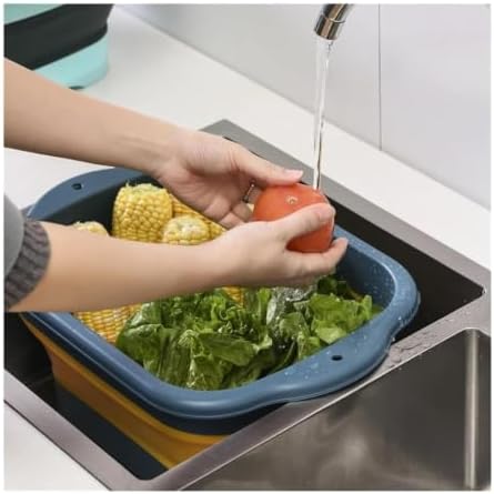 Collapsible Silicone Strainer Foldable Kitchen Colander Space Saving