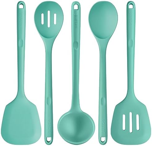 U-Taste 5-Piece Silicone Kitchen Utensil Set, Aqua Sky