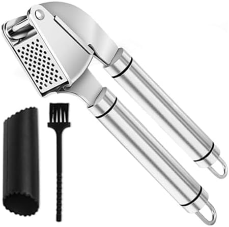 KUYRA Stainless Steel Garlic Press Set