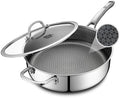 SNOWCLAD Frying Pans Nonstick with Lid,Hybrid Non Stick 5 Quart Saute