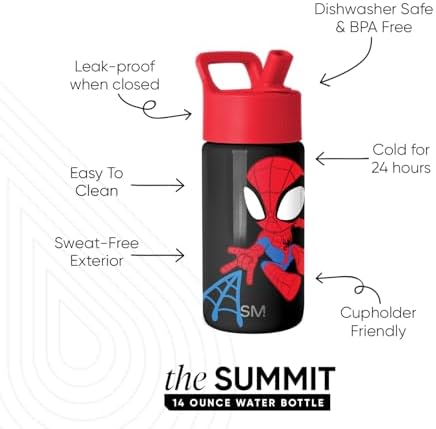 Simple Modern Marvel Spidey Kids Water Bottle & Toddler Cup | 14oz