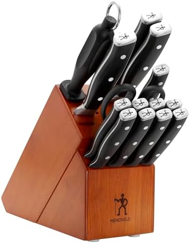 Henckels Forged Accent 15-Pc Knife Block Set, Black Handle