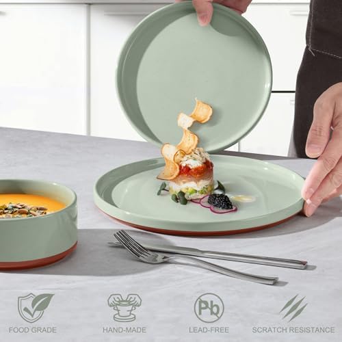 LIANYU Stoneware Dinnerware Sets Service for 8, 24 PCS Plates and Bowls Set