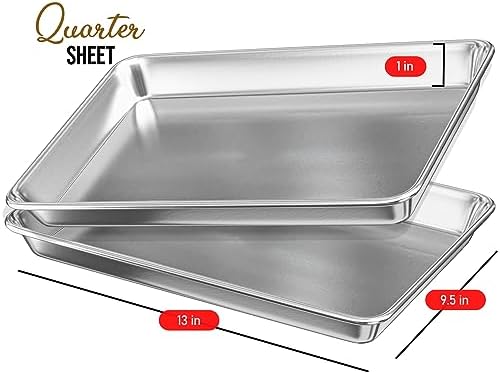 Aluminum Baking Sheet Set, Quarter Sheet Pan, Commercial Quality