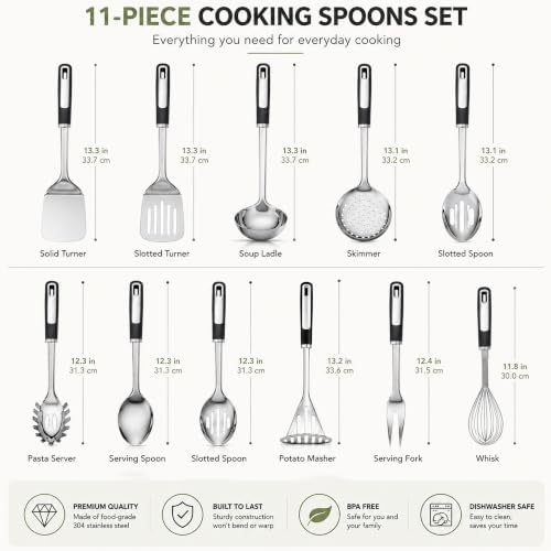 11-Piece Stainless Steel Kitchen Utensil Set