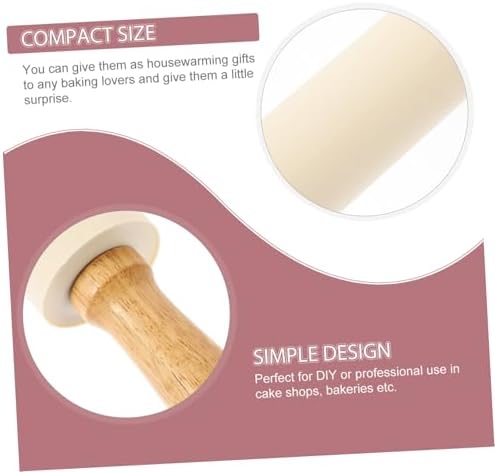 Xmas Silicone Dough Rolling Pin with Wood Handle for Baking