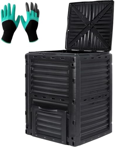 Simply Bio 80 Gallon Outdoor Compost Bin, Black