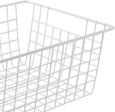 14" Upright Freezer Storage Baskets, White, Set of 4