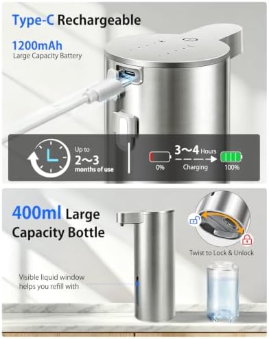 Touchless Automatic Liquid Soap Dispenser, Stainless Steel