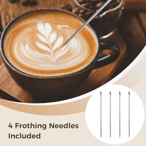 Homaisson 4 Pcs Milk Frothing Pitcher, 12 Oz Stainless Espresso