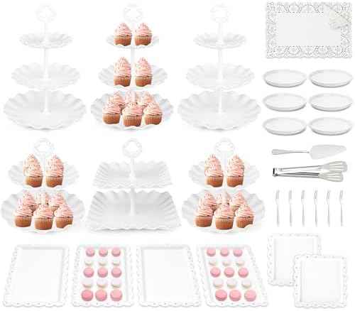 VISCOO 36 Pack Cupcake Stand, Dessert Table Display Set,Tiered Tray