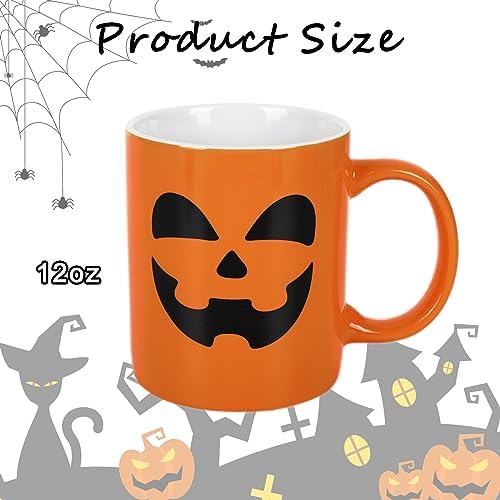 Whaline 4Pcs Halloween Mug Set 12oz Pumpkin Cat Monster Ghost Holiday