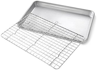 USA Pan Half & Quarter Sheet Baking Pan and Bakeable Nonstick Cooling