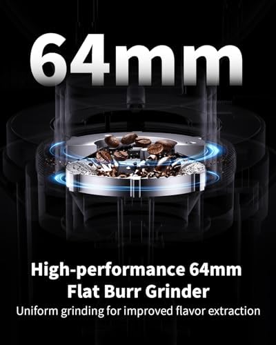 SHARDOR 64mm Flat Burr Coffee Grinder, 100 Settings