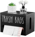 DRASTAR Trash Bag Dispenser, Large Wooden Trash Bag Holder Wall Mount