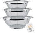 U.S. Kitchen Supply Set of 3 Stainless Steel Colander Strainers Net
