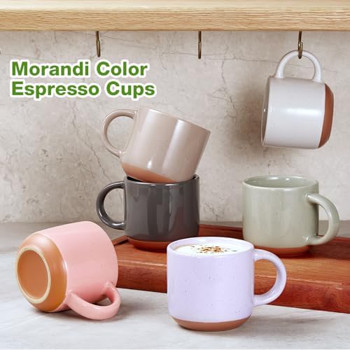 Gencywe® Morandi Color Ceramic Mini Espresso Cups Set of 6, 5 oz