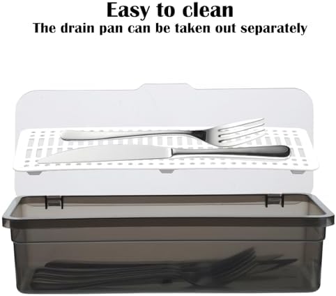 Rainmae 3Pcs Flatware Tray with Lid and Drainer