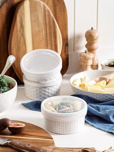 LE TAUCI Ramekins Oven Safe with Lids, 12 oz Ramikin Set for Creme