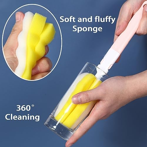 4PCS Baby Bottle Brush Set - Milk Bottle & Nipple Cleaner with 4