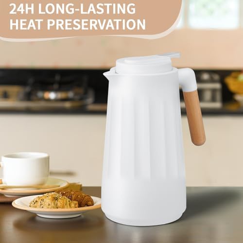 Ziliny 2 Pcs 34 oz Thermal Coffee Carafe for Keeping Hot/Cold Double