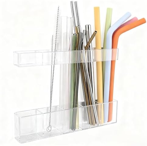 Acrylic Straw Holder for Cabinet Door - Child-Safe Organizer &