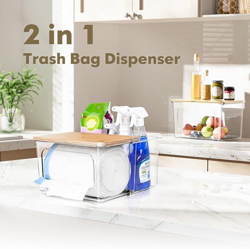 iCASA 2 in 1 Trash Bag Holder Garbage Bags Dispenser Under Sink