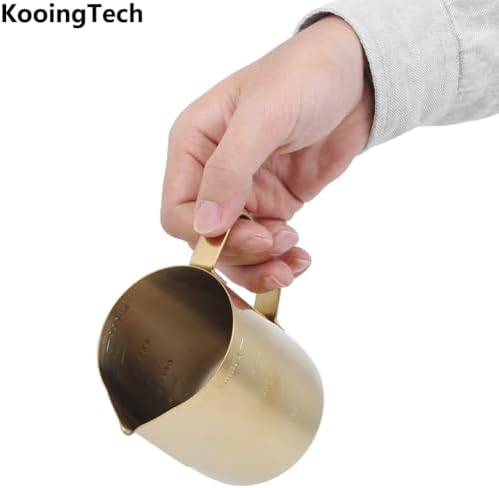 Frother Cup Milk Frother Gold Frothing Pitcher with Scale 350ml