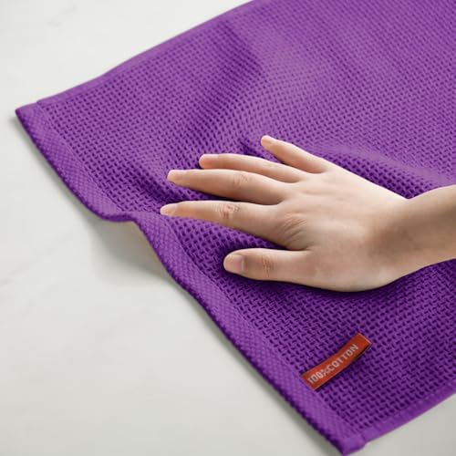 Artoid Mode 100% Cotton Purple Waffle Weave Kitchen Dish Cloths, 13x28