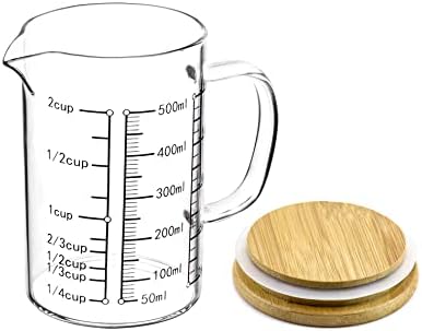 QWORK Glass Measuring Cup, 500ML (18 Oz, 2 Cup), High Borosilicate