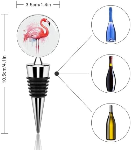 Flamingo Watercolor Wine Stopper Vacuum Alloy Wine Bottle Stopper