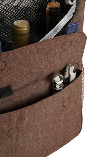 Insulated Wine Cooler Bag Set with 2 Stainless Steel Tumblers