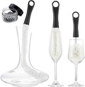 Boao 3 Pcs Decanter Cleaning Brush Set Wine Glass Bottle Beads,Black