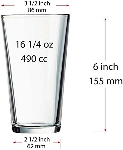 Drinking Glasses Set of 12-16 oz Glass Cups - Pint & Beer Glasses