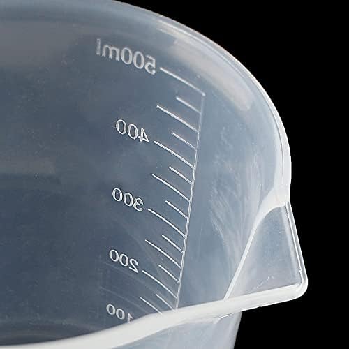 Waziaqoc 500ml/17.1oz Plastic Graduated Beaker, 3 Pack