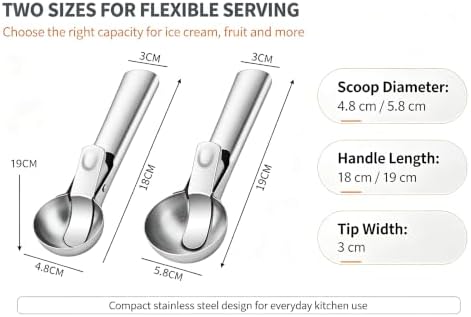 Cookie Ice Cream Scoop Set, Cookie Scoops Set of 2, Cookie Dough