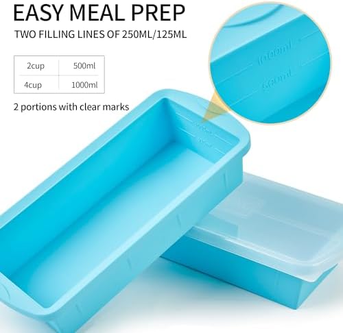 Silicone Freezer Tray with Lid 2 Pack Silicone Freezer Molds - Large