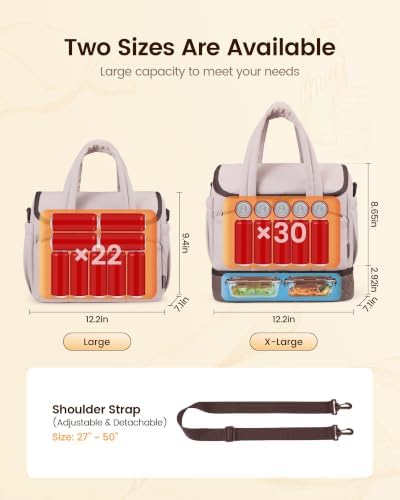 LOVEVOOK Insulated Lunch Bag Women, Double Deck Lunch Box with Cup