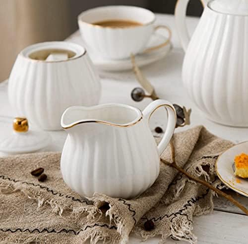 Ceramic Coffee Serving Set, Stripe Creamer Pitcher with Sugar Bowl Set