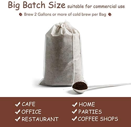 Disposable Cold Brew Coffee Filters - 50 Count Single Use Filter Sock