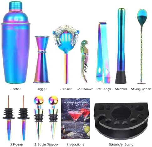 Safring Bartender Kit with Stand, 12-Piece Bar Set | 24oz Cocktail