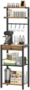 YATINEY 5-Tier Coffee Bar Station, Rustic Brown